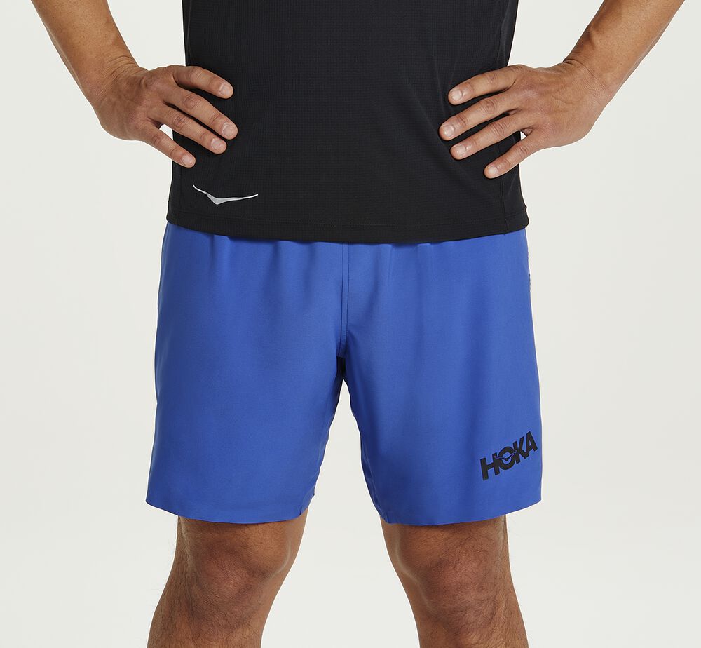 Hoka One One Glide 7" Shorts Herr Blå - SE-1469203